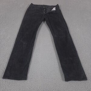 Levis Jeans Mens 32x32 Black 501 Original Fit Straight Mid Rise Dark Button Fly